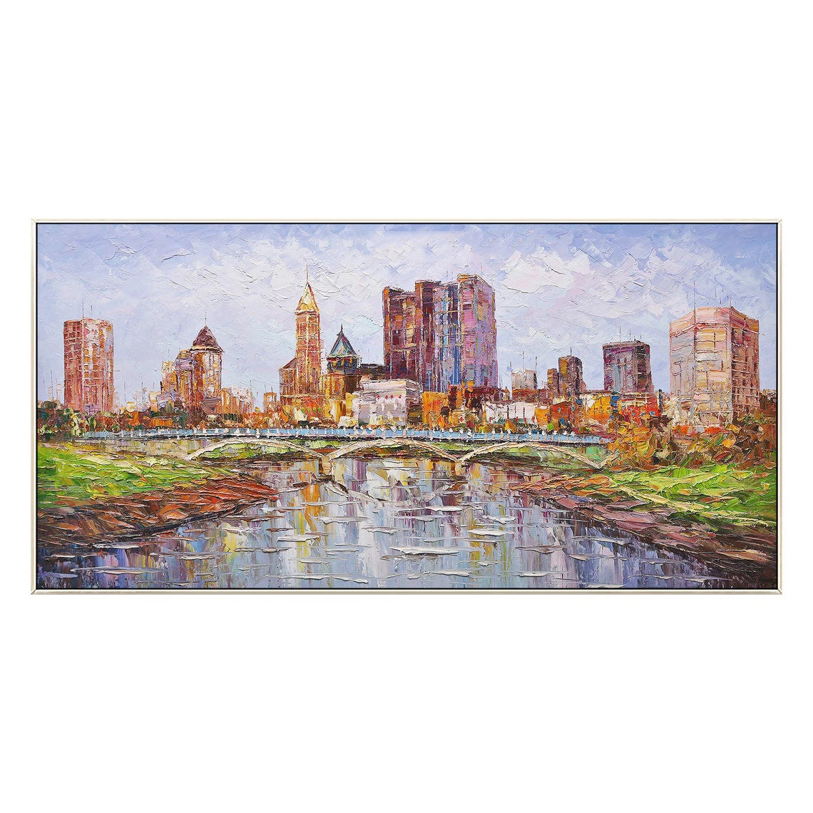 Abstract Cityscape Oil Painting Canvas