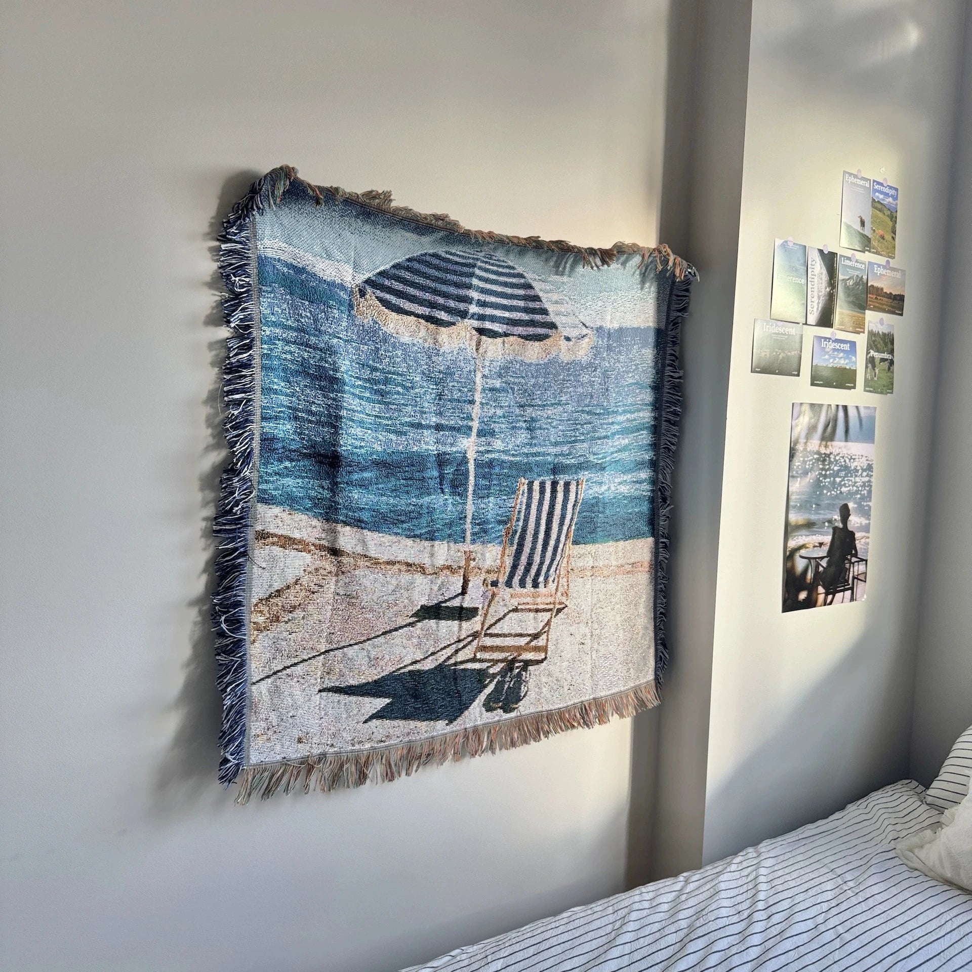 Nordic Mountain & Pool Tapestry – 90×90 cm