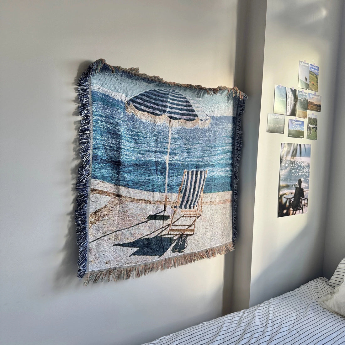 Nordic Mountain & Pool Tapestry – 90×90 cm