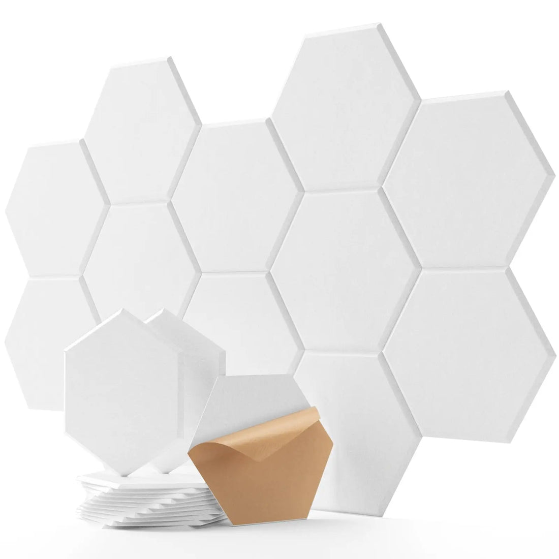 12-Pack White Hexagon Acoustic Panels