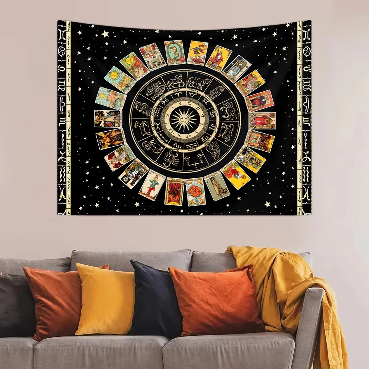 Fantasy Zodiac Sun & Moon Wall Tapestry