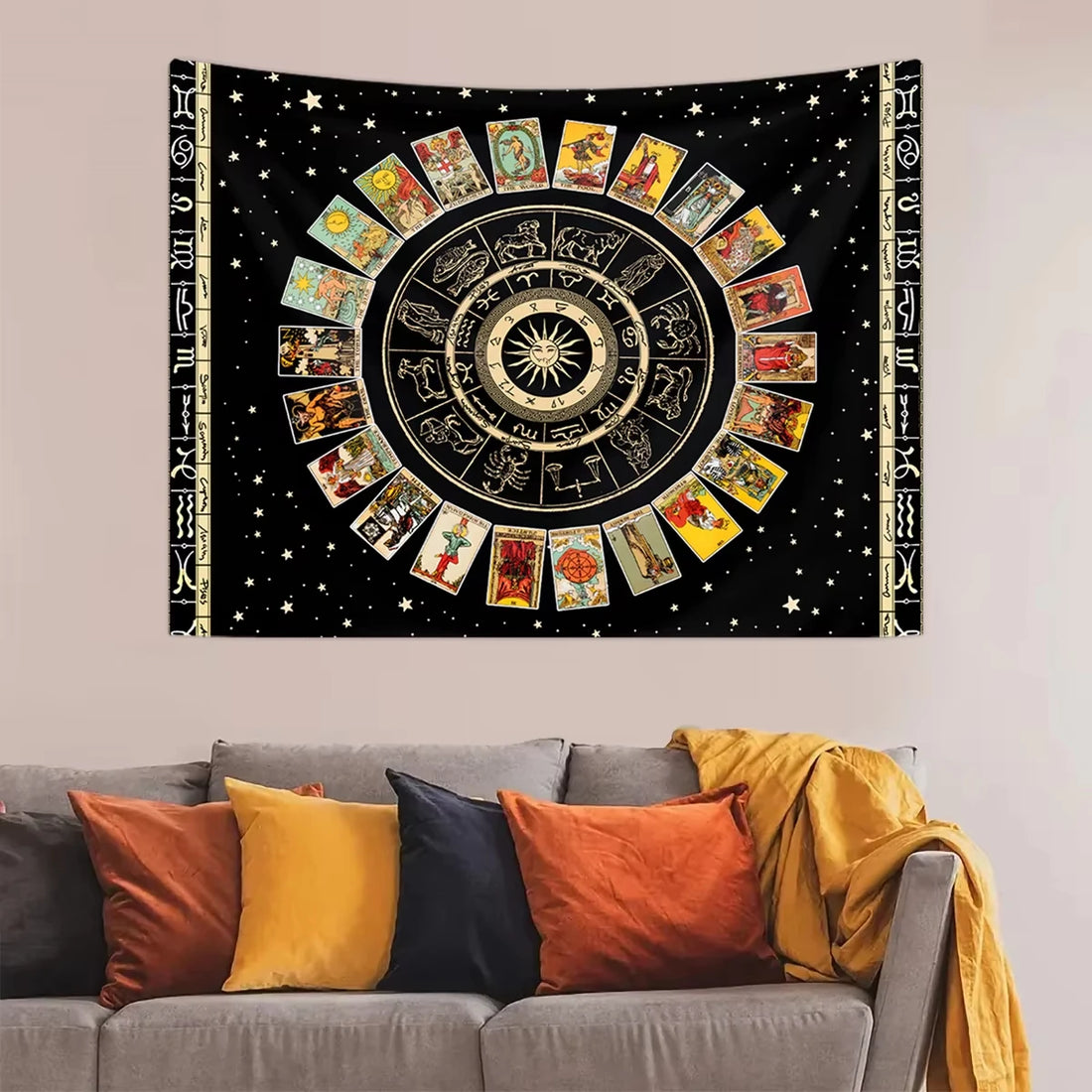 Fantasy Zodiac Sun & Moon Wall Tapestry