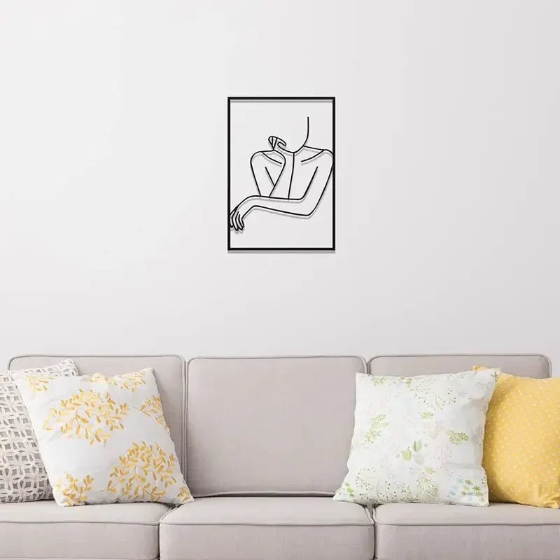 Modern Female Silhouette Metal Wall Art
