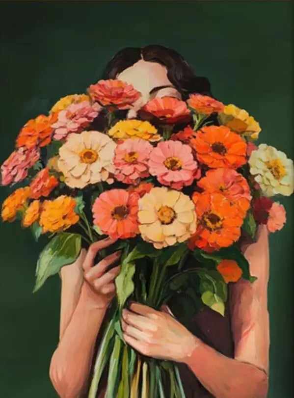 Abstract Woman Flower Canvas Poster