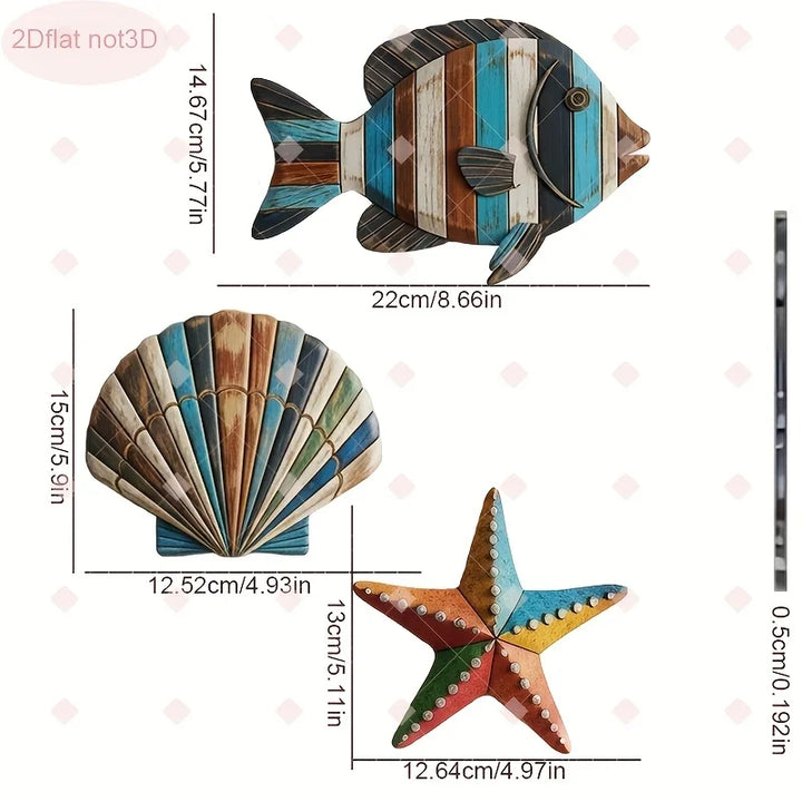 Colorful Wooden Ocean Wall Art