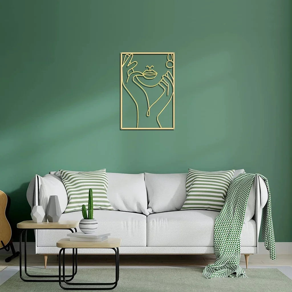 Modern Female Silhouette Metal Wall Art