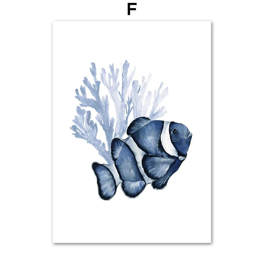 Ocean Animals Kids Canvas Poster