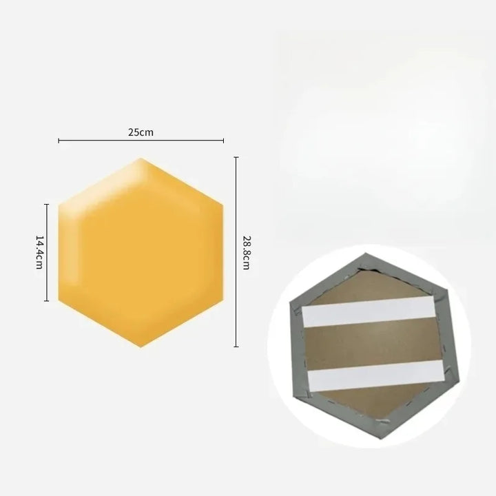 Hexagonal 3D Leather Wall Panel – Self-Adhesive