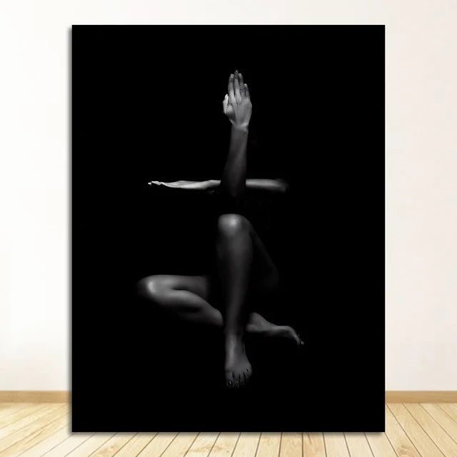 Nordic Girl Black & White Canvas Poster
