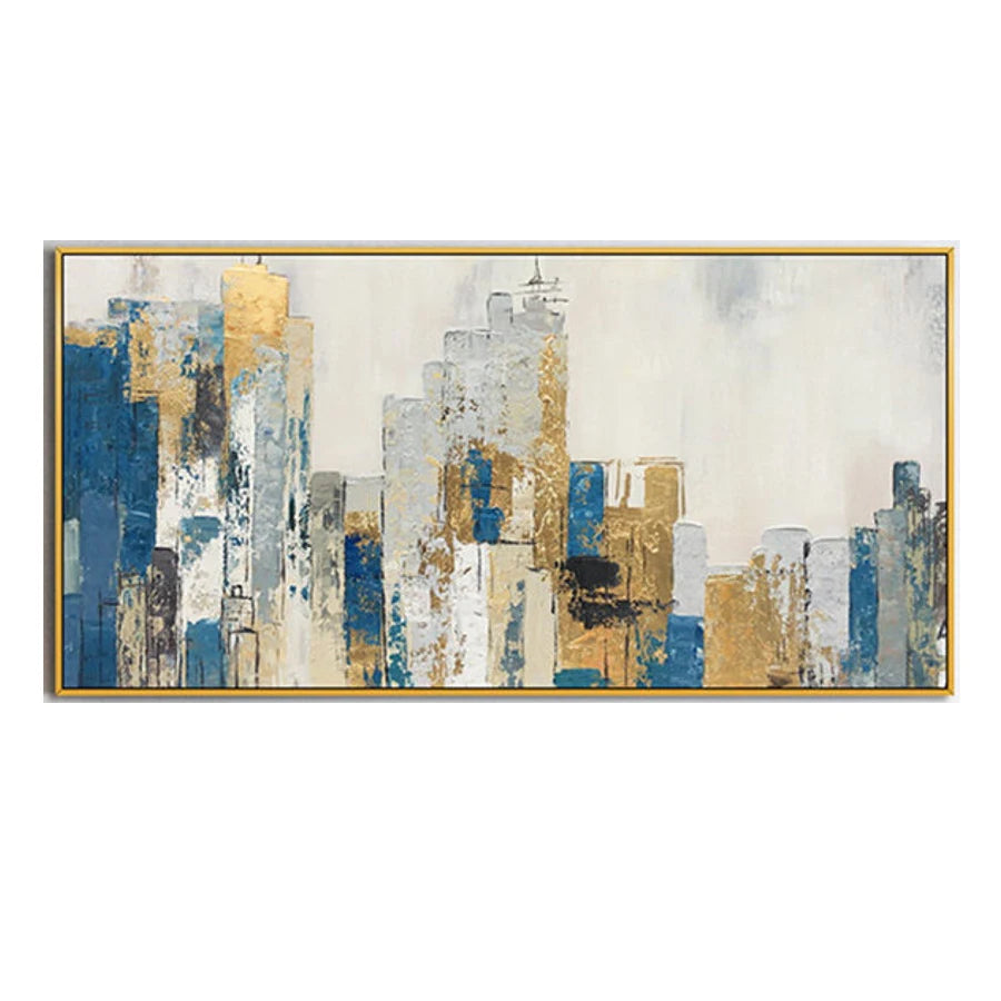 Abstract Cityscape Oil Painting Canvas