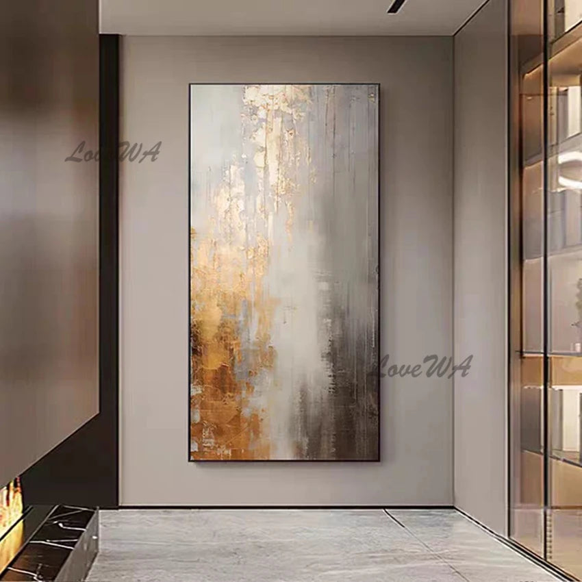 Large Hand-Painted Abstract Oil Painting