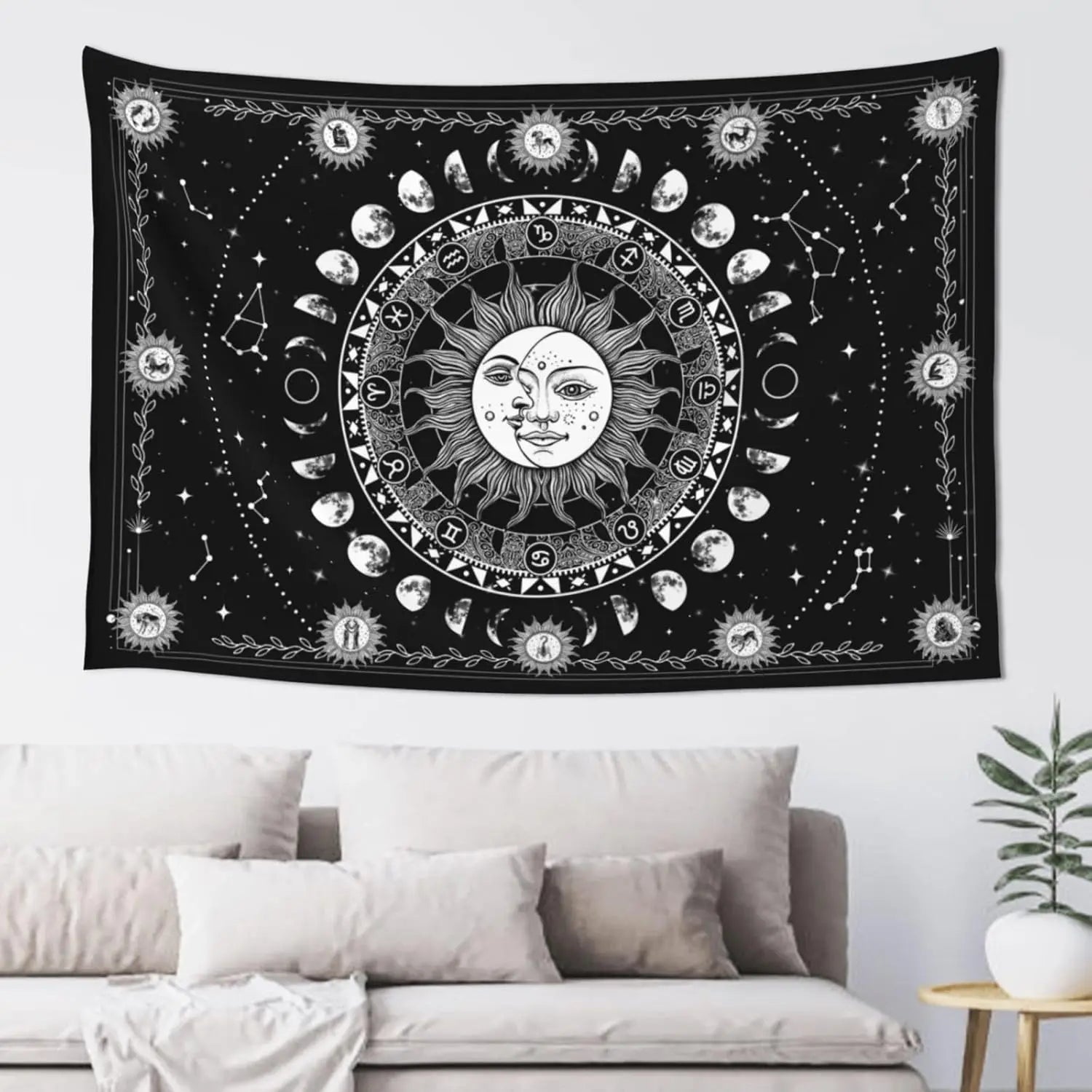 Black & Gold Mandala Wall Tapestry
