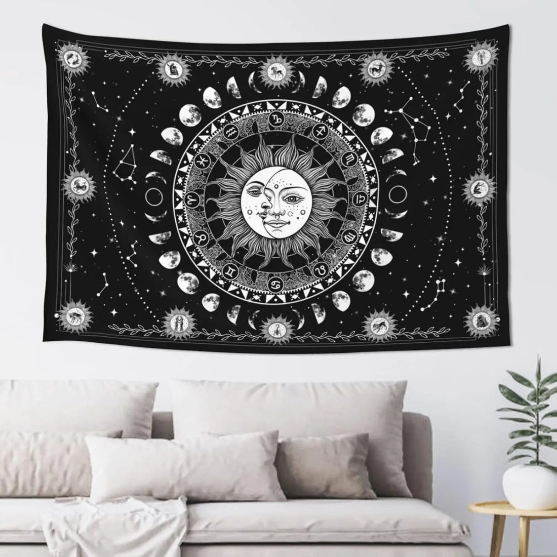 Black & Gold Mandala Wall Tapestry