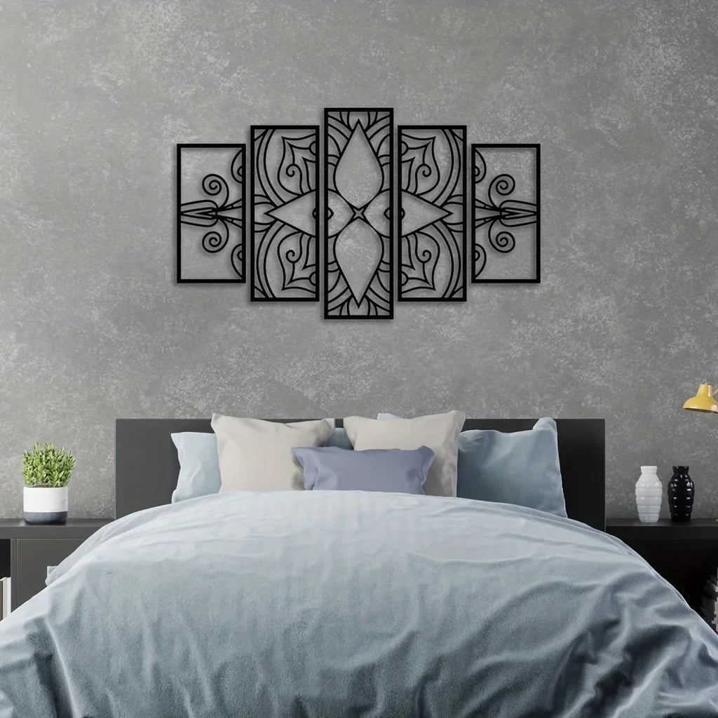 Mandala Metal Wall Art – 5-Piece Set