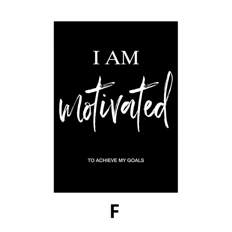 Black White Inspiring Quote Canvas Poster