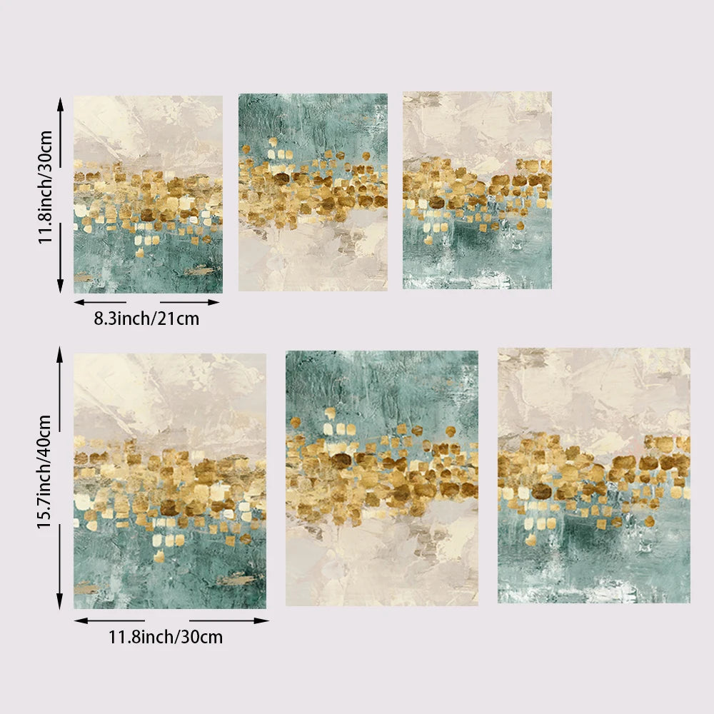Blue & Gold Abstract Canvas Poster
