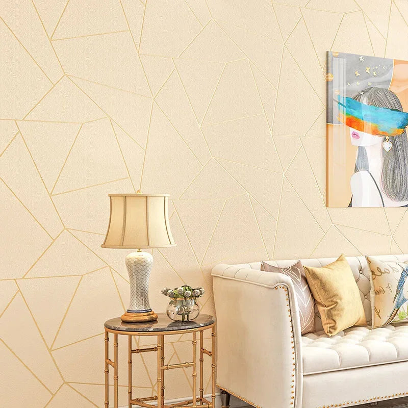 Grey White Blue Geometric 3D Wallpaper