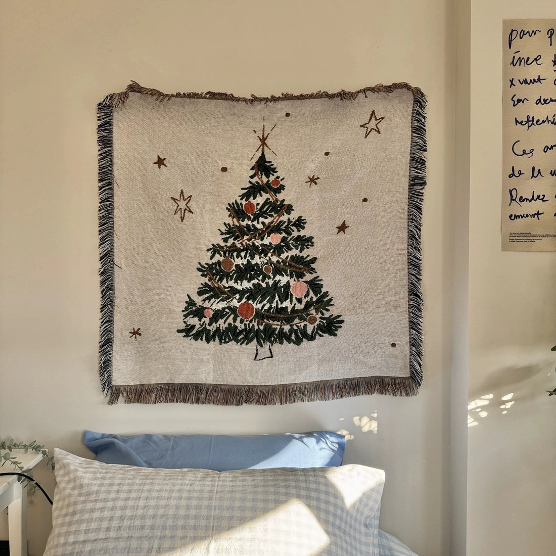Nordic Mountain & Pool Tapestry – 90×90 cm