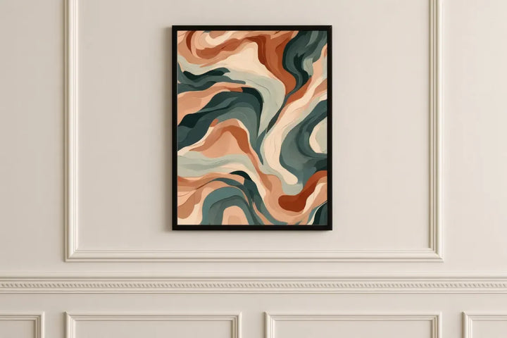 Wavy Earth Tone Abstract Wall Art