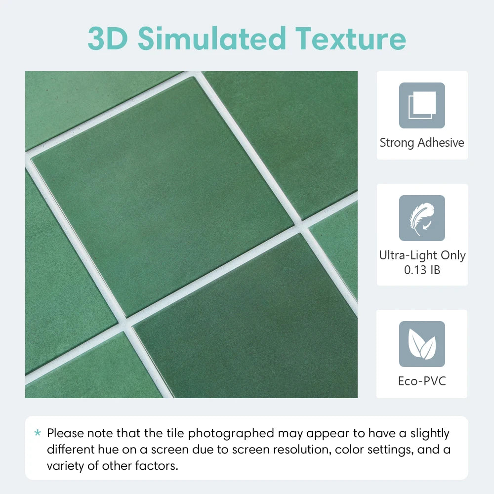 10PCS PVC Square Peel & Stick Wall Panels