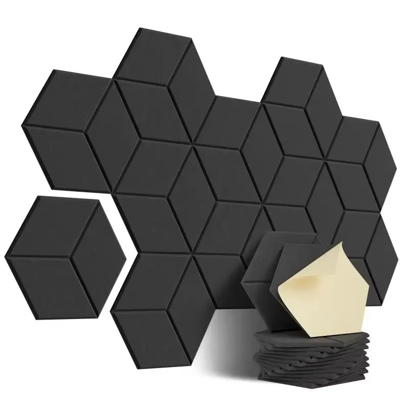 12-Pack White Hexagon Acoustic Panels
