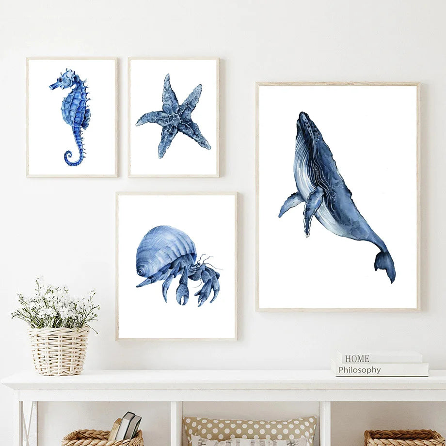 Ocean Animals Kids Canvas Poster