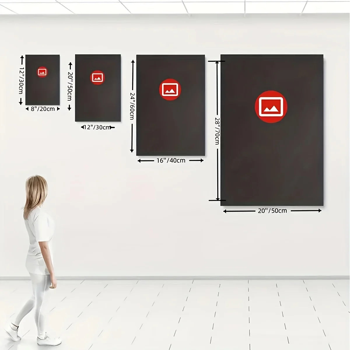 Abstract Geometric Marble Canvas Poster Set