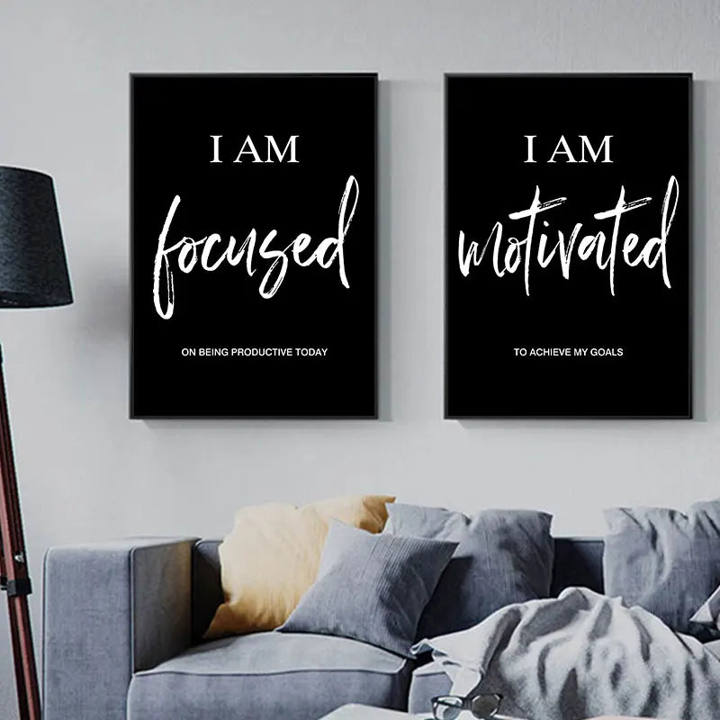 Black White Inspiring Quote Canvas Poster