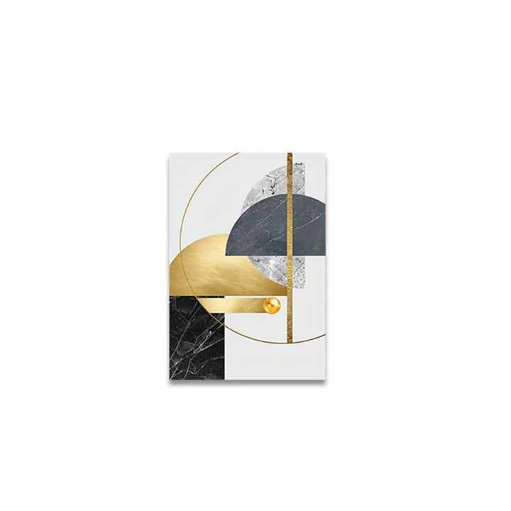 3PCS Gold Geometric Abstract Canvas Set