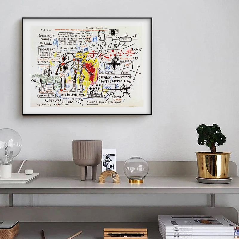 Jean Michel Graffiti Canvas Art