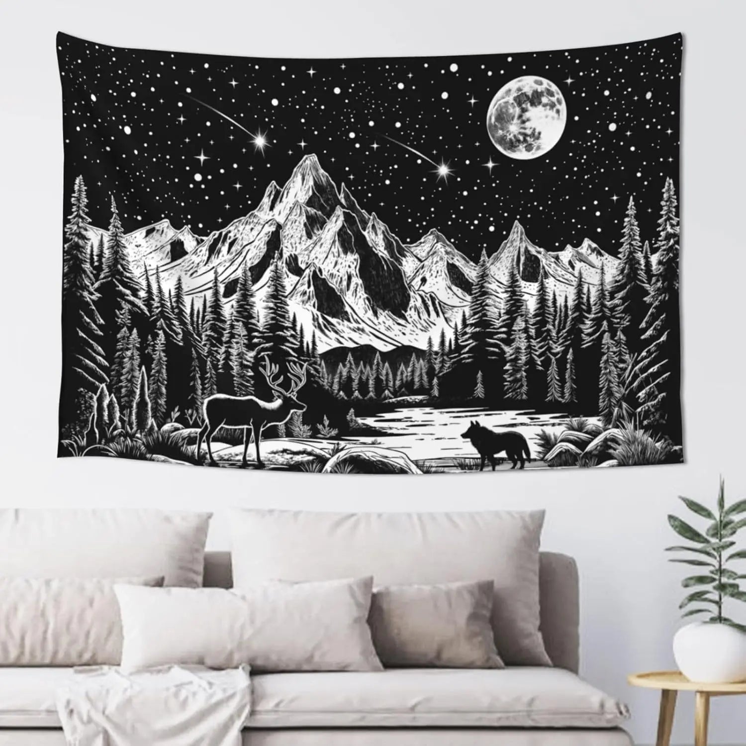 Black & Gold Mandala Wall Tapestry