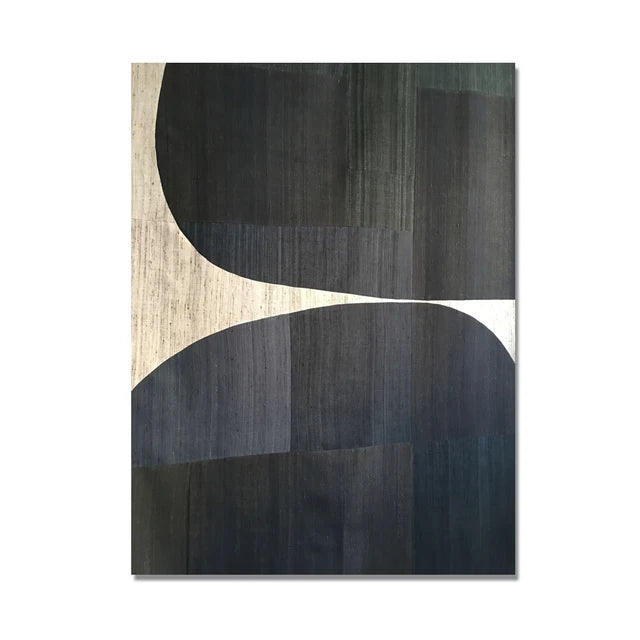 Retro Black Geometry Canvas Wall Art