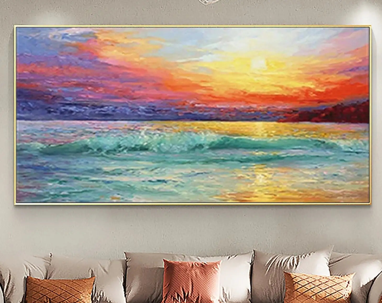 Abstract Green Ocean Canvas Print