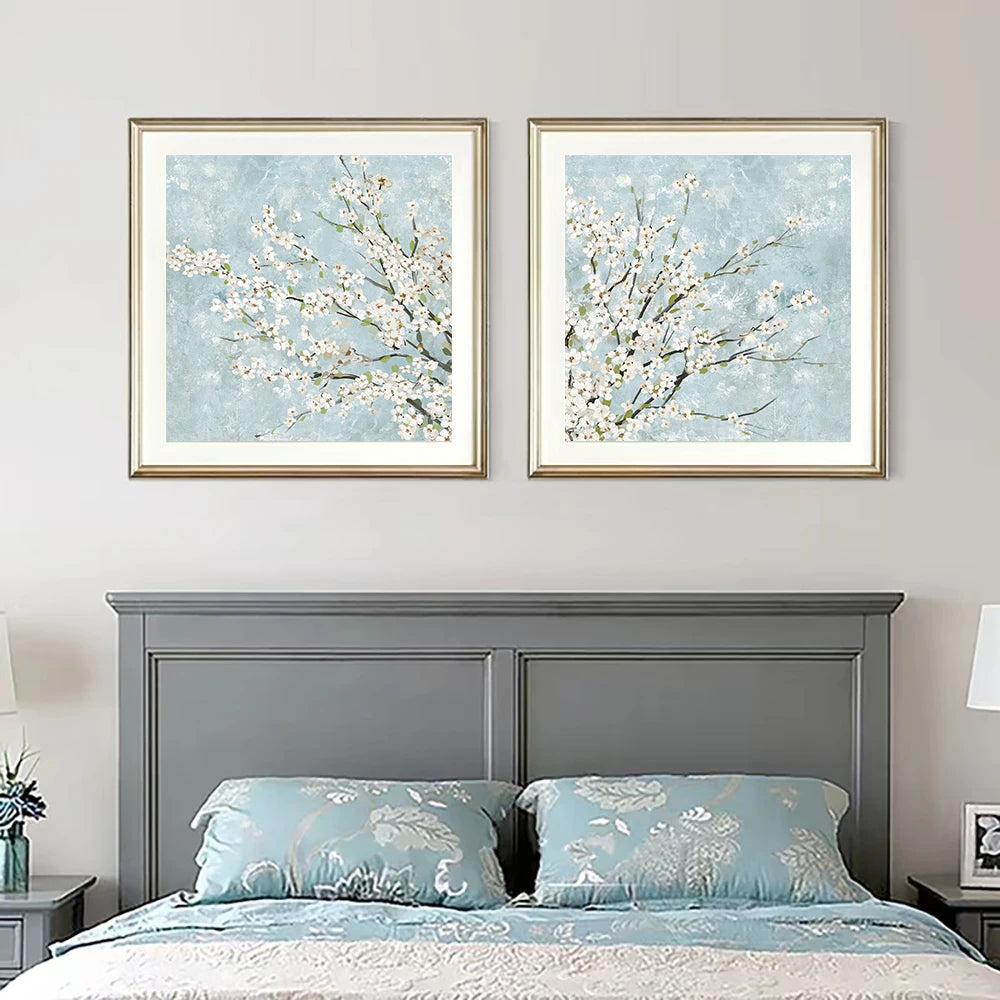 Nordic Cherry Blossom Canvas Set