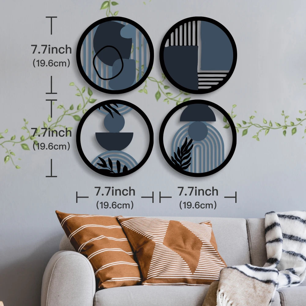 2D Flat 4pc Boho Wooden Hanging Sign