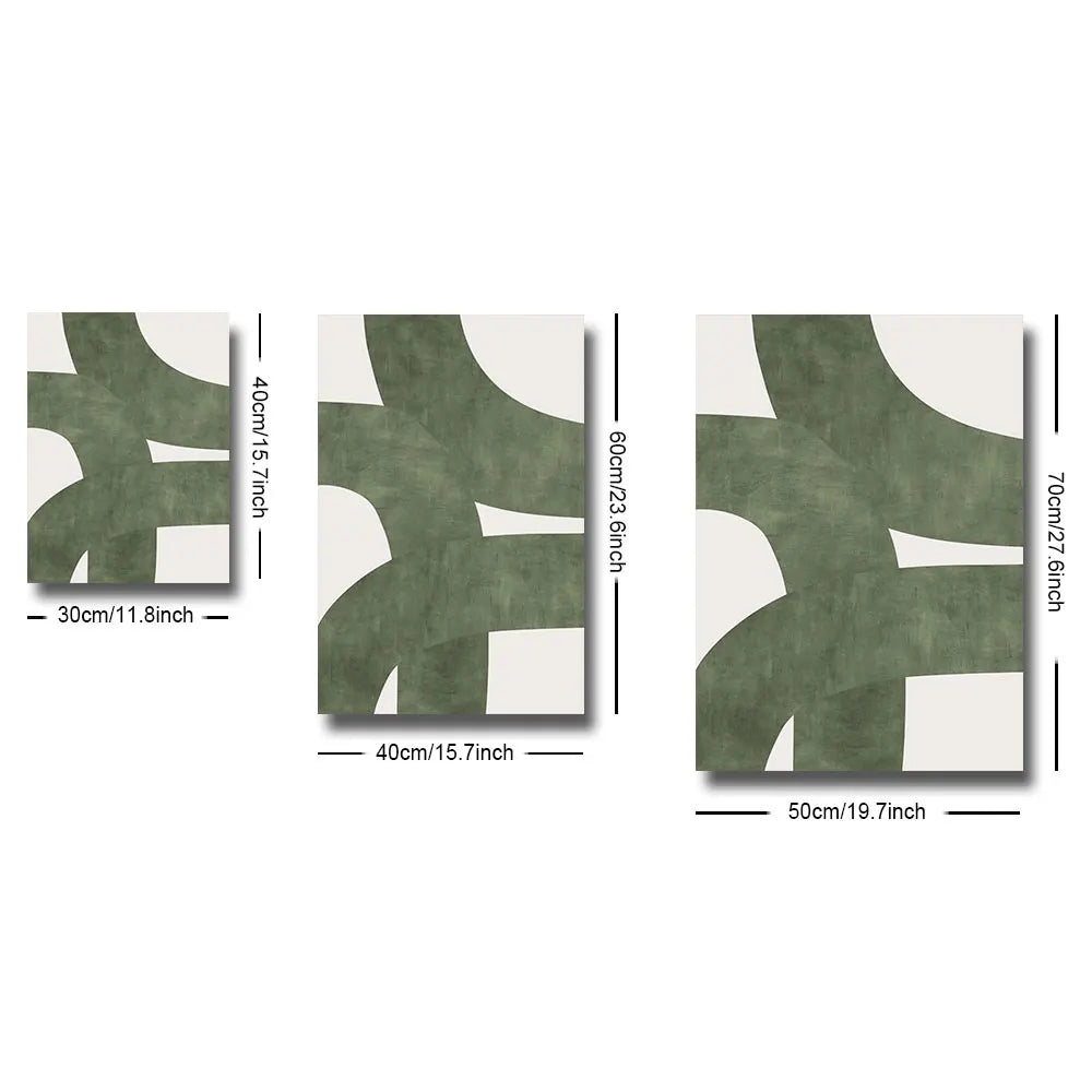2PCS Green Boho Abstract Canvas Set