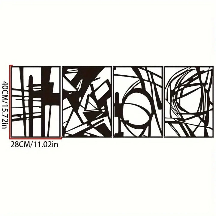 Abstract Single Line Metal Wall Art