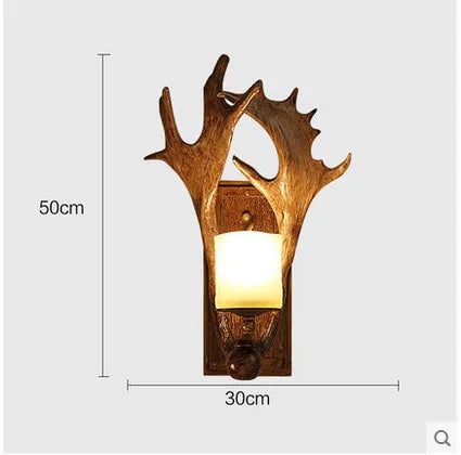 American Retro Deer Horn LED Wall Lamp