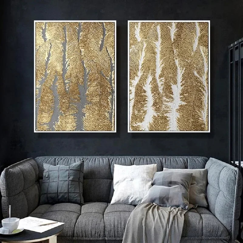 Nordic Gold Abstract Wall Art