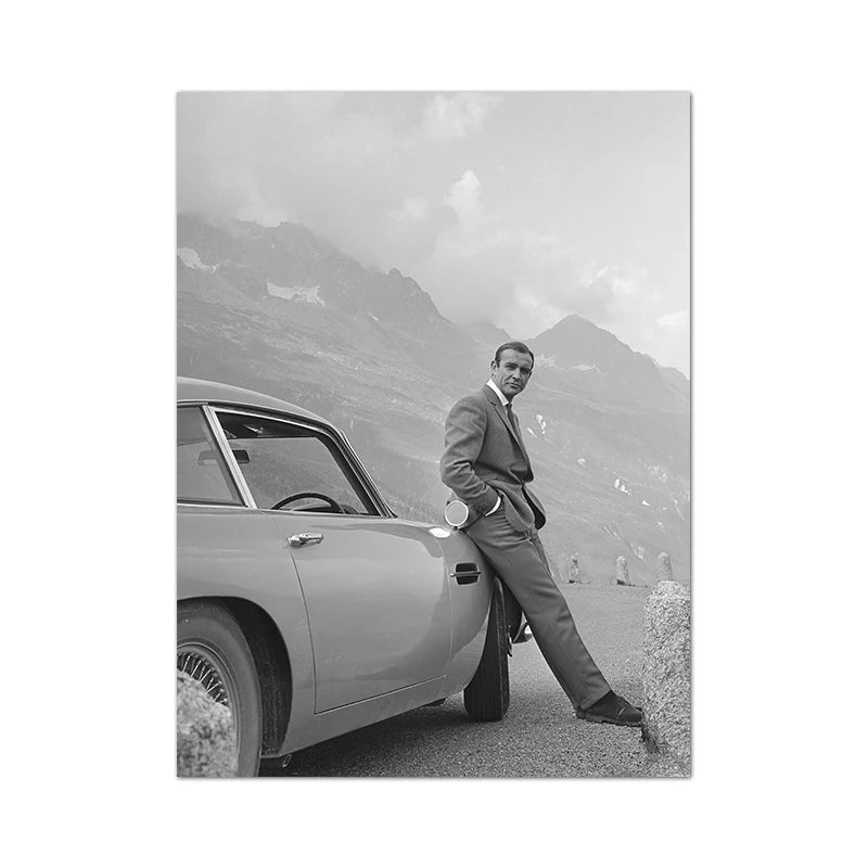 Black & White Movie Star Canvas Poster