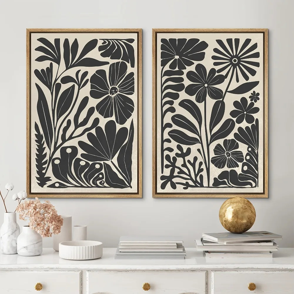 2PCS Boho Floral Canvas Set