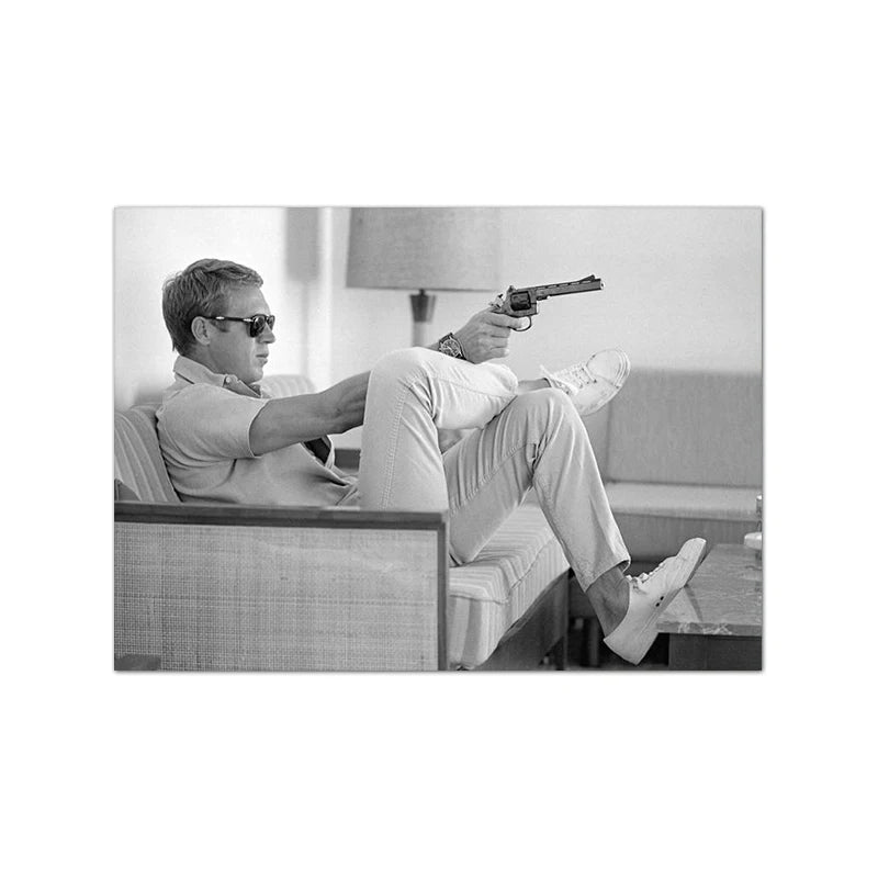 Black & White Movie Star Canvas Poster