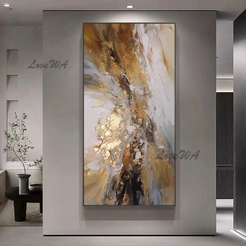 Large Hand-Painted Abstract Oil Painting