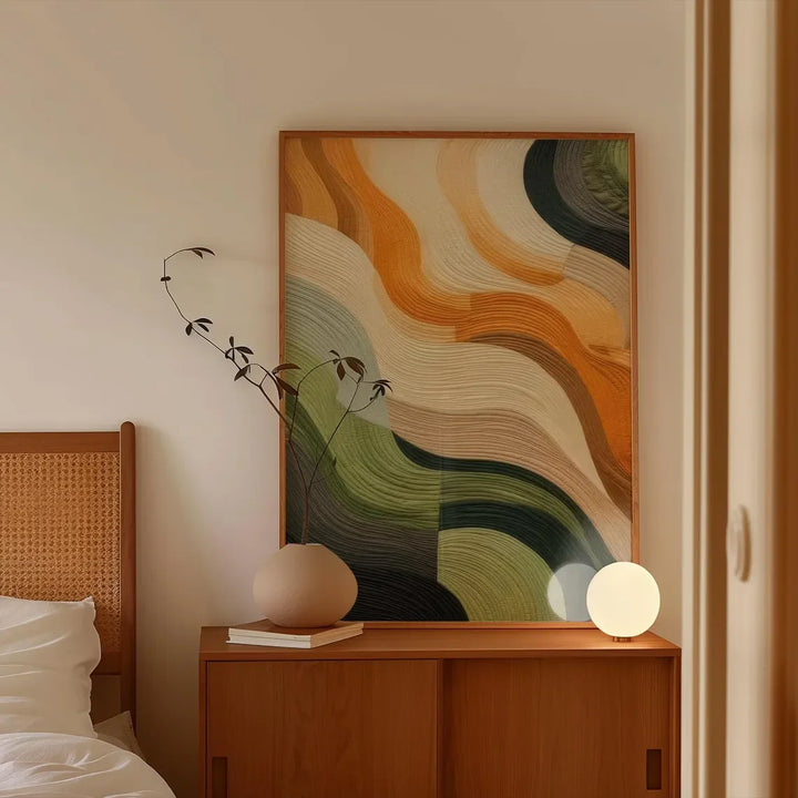 Wavy Earth Tone Abstract Wall Art