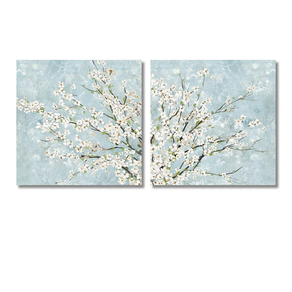 Nordic Cherry Blossom Canvas Set