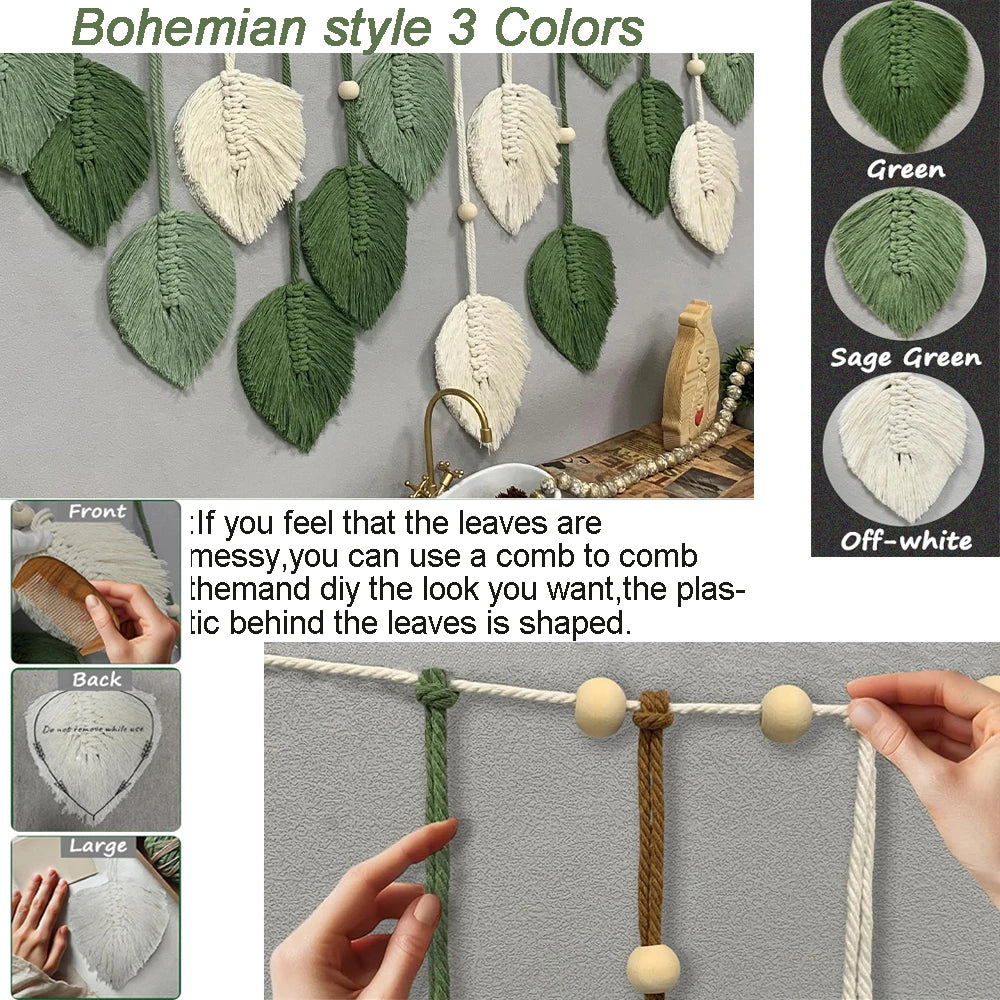 Large Leaf Macrame Wall Tapestry