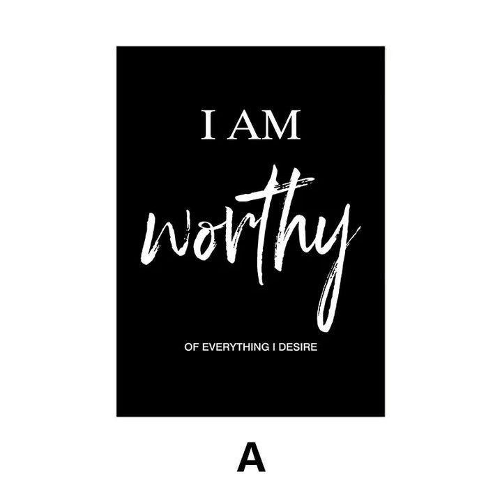 Black White Inspiring Quote Canvas Poster