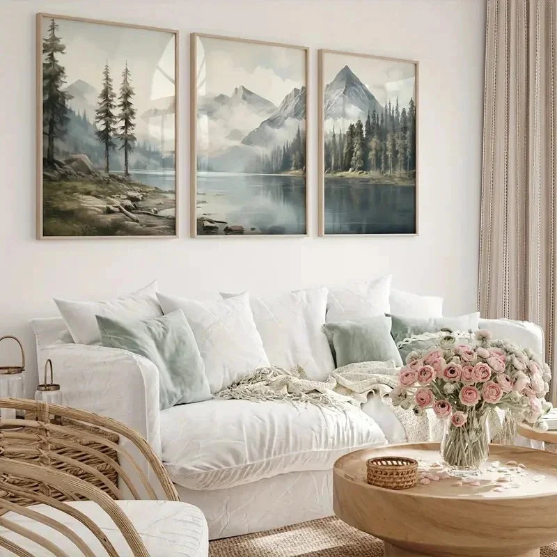 Green Mountain Lake 3-Piece Canvas Set