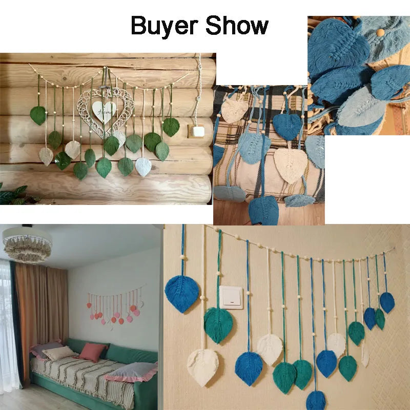 Large Leaf Macrame Wall Tapestry