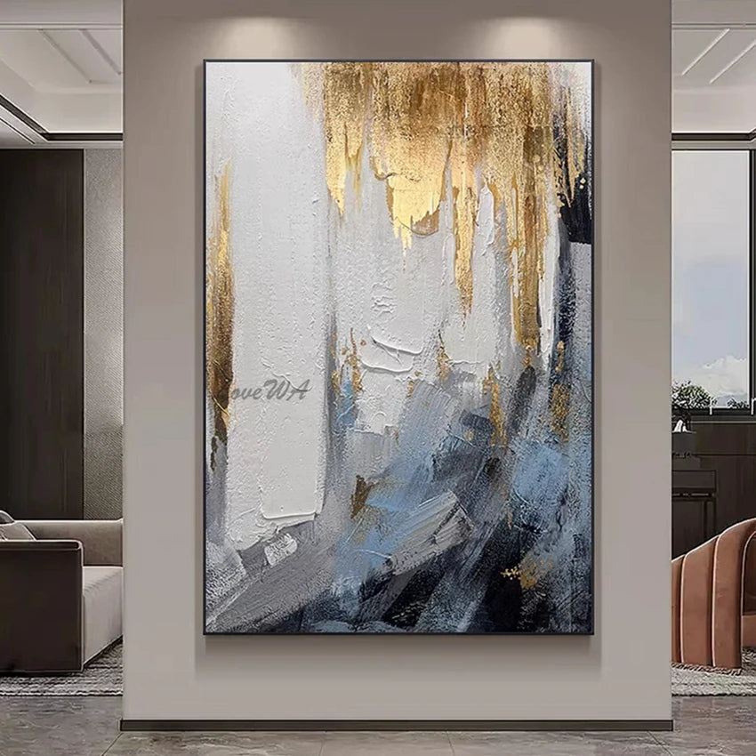 Large Hand-Painted Abstract Oil Painting